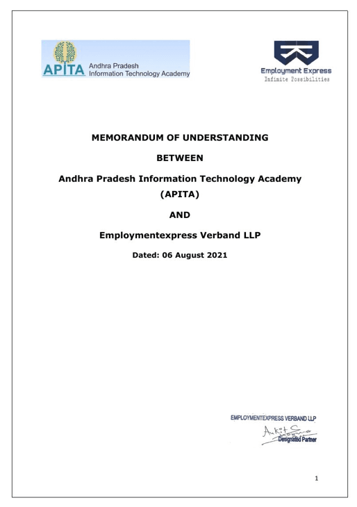 APITA–E2V MOU
