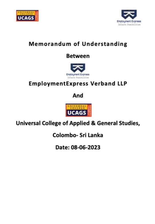Employment Express Verband LLP — Universal College of Applied & General Studies (UCAGS), Colombo