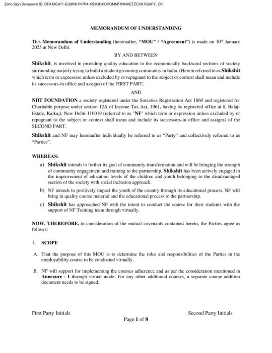 Shikshit — NIIT Foundation